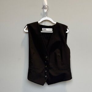 Zara Elegant Black Sleeveless Vest